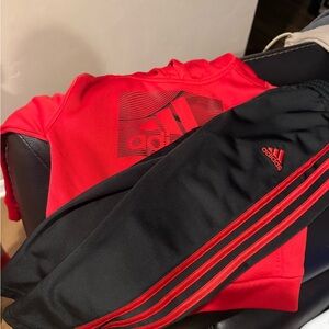 Adidas Red and Black Athletic Set
